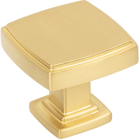 1-1/4 Overall Length Brushed Gold Square Renzo Cabinet Knob